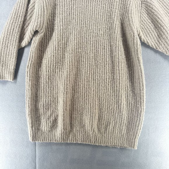 Oak + Fort Womens Sweater Dress Small Beige Tunic High Neck Casual Relaxed Fit - Picture 6 of 16